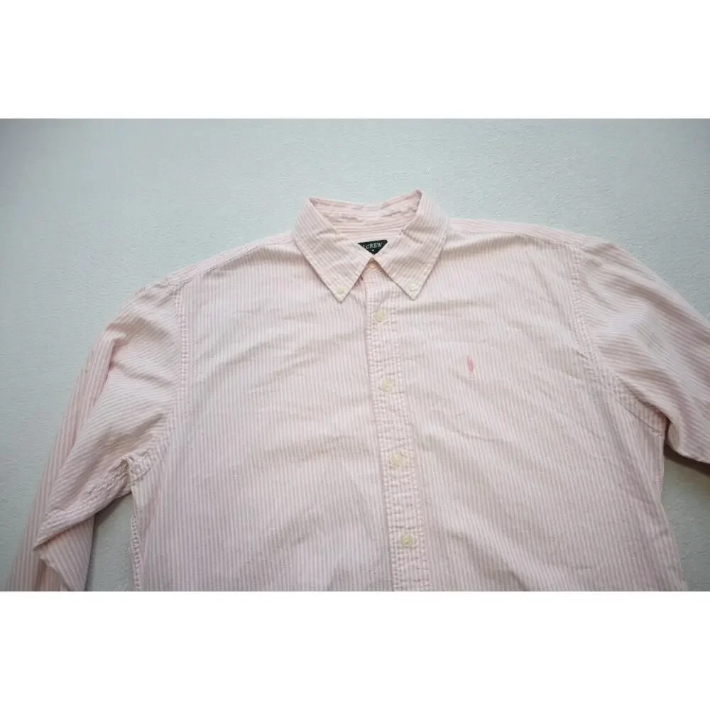 J Crew Button‎ Up Dress Shirt Long Sleeve Casual Striped Mens Sz Large